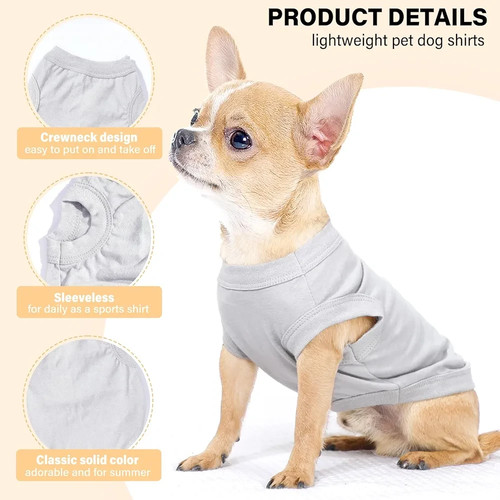 Pet dog puppy white vest - puppy,