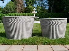 Set Of 2 Wide Galvanised Metal