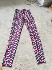 White Stuff Gym Active Leggings Pink And Orange Grey Pattern 24 Inch Waist  Xxs