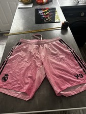 Adidas Real Madrid Y3 Shorts Large Pink Black Sample Rare Aeroready