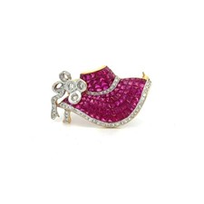 Ruby & Diamond Hat Motif 18K