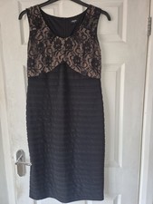 Mylene Klass Pretty Black Dress with Lace Detail Size 12 BNWT