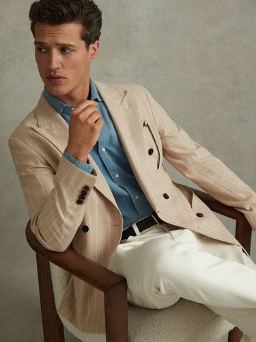 Reiss mens oatmeal striped - reiss,