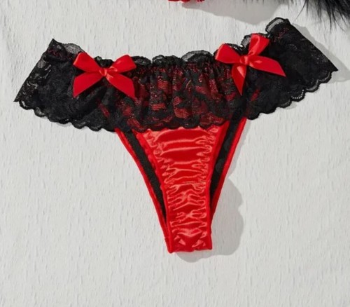Red satin open - red,
