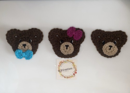 Crochet teddy applique - crochet,