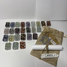 Elder futhark rune stones handmade with crystals in resin casting reading