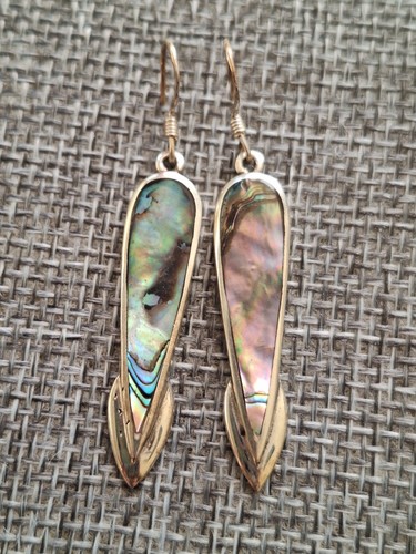 Vintage solid silver abalone - solid,