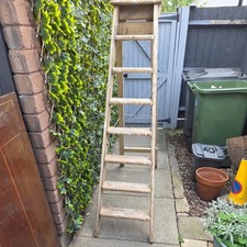 5ft Wooden Step Ladder - Shabby Chic - Shop Display - Upcycle