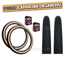 PAIR Baldys 20 x 2.10 Kids BMX Bike Tan Wall Off Road Knobby Tread TYRES TUBES