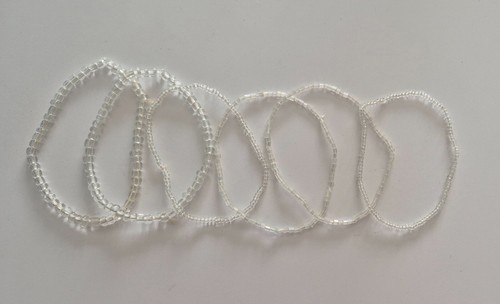 Clear beaded bracelet set - clear,