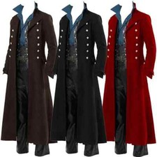 Medieval Pirate Costume Steampunk Vintage Trench Coat Gothic Men Tuxedo Jacket