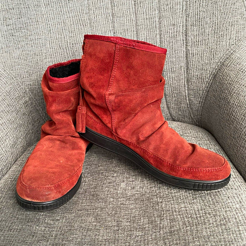 Womens hotter pixie red - red, suede