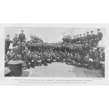Men of the Naval Brigade of HMS Powerful - Antique Print 1900