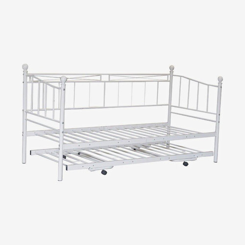 White metal daybed frame - white,