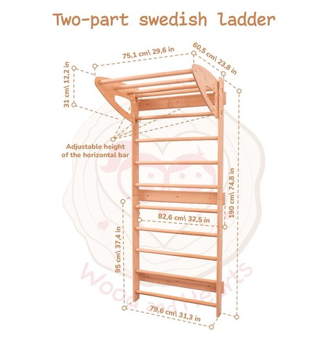 Swedish ladder kids with rope - with,