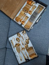 Bestecke Solingen 69pc Canteen Cutlery Set - 23 Kt GOLD PLATED - Christmas