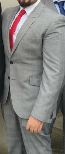 Grey checked suit only - grey,