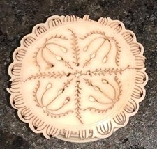 Napoleonic Prisoner of War Pierced Mutton Bone Box, with 4 Card Suite Counters