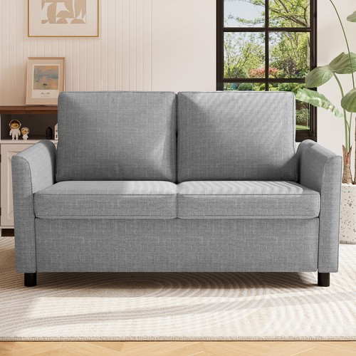 Modern linen loveseat seat - loveseat, 2-seat