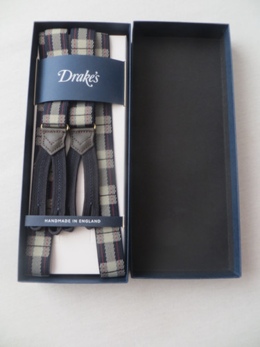 Drake tartan check braces - drake's,