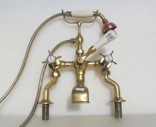 Antique brass bath - bath, taps
