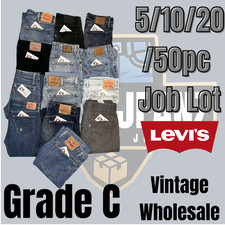 Levi’s Jeans Job Lot – Grade C Distressed Denim – 5/10/20/50 Pairs Upcycling