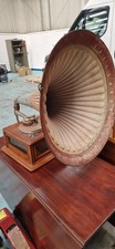 vintage gramophone with horn.