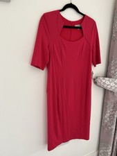 New Mary Portas Cerise Super Stretchy Dress With Sleeves Size 16