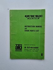 ALO QUICKE PLUS FRONT LOADER PARTS & OPERATORS MANUAL