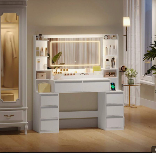Dressing table with mirror led - dressing,