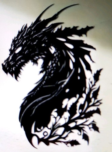 Dragon head neck metal wall - dragon,