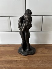 The Lovers “The Embrace” Vintage Bronze/resin Sculpture 9 Inches
