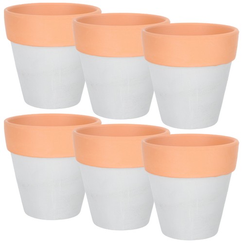 6pcs grey clay indoor flower - 6pcs,