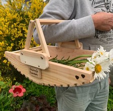 Wooden Garden Trug Basket Free Personalisation Quality FSC Wood Handmade