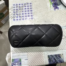 CHANEL Empty Eyewear Case Sunglasses Eyeglasses Black CC Logo In Corner Quilted