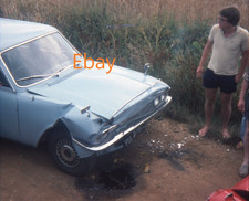 126 Slide - Triumph 2000 Damaged In Head-On Collision, Car Accident, 1976