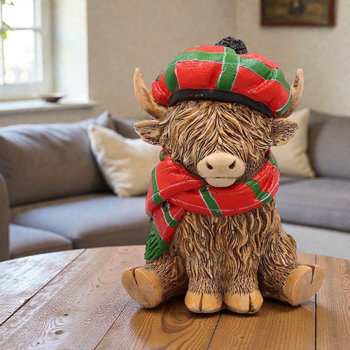 Happy highland cow - cow, figurine