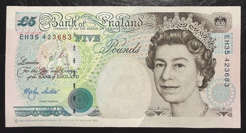Old five pound note - old,