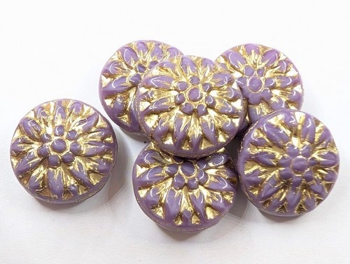 14mm czech pressed glass - 14mm, flat
