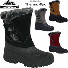LADIES SNOW BOOTS WOMEN SKI MUCKER FUR STABLE YARD WELLINGTONS HORSE RIDING SHOE