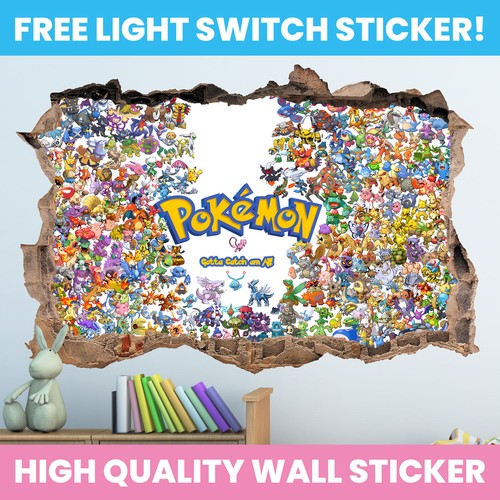 Pokemon hole wall sticker - pokemon,