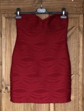 Red strapless sweetheart ripple mini dress, 14 Select
