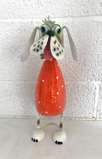 Decorative Dog Garden Ornament  Freestanding Tin Sculpture  In/Outdoor 15x7x 4"