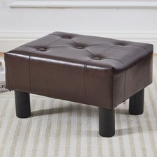 Small Foot Stool Ottoman, Faux