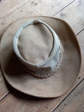 The Australian  Bush Hat Co  Brown Suede Leather & Mesh Sun Hat Unisex