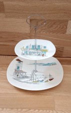MIDWINTER POTTERY CANNES BY HUGH CASSON DOUBLE CAKE STAND FANCIES VERY RARE