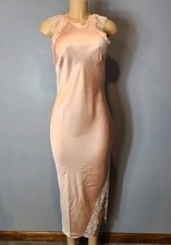 Pink Lace Satin Maxi Slip