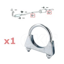 For Ford Transit MK8 / Custom Models 2.2 Rear Back Box Silencer Exhaust Clamp