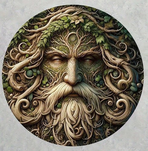 Green man leafy tree face - man,