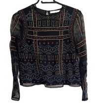 Zara Woman's Blue Embroidered